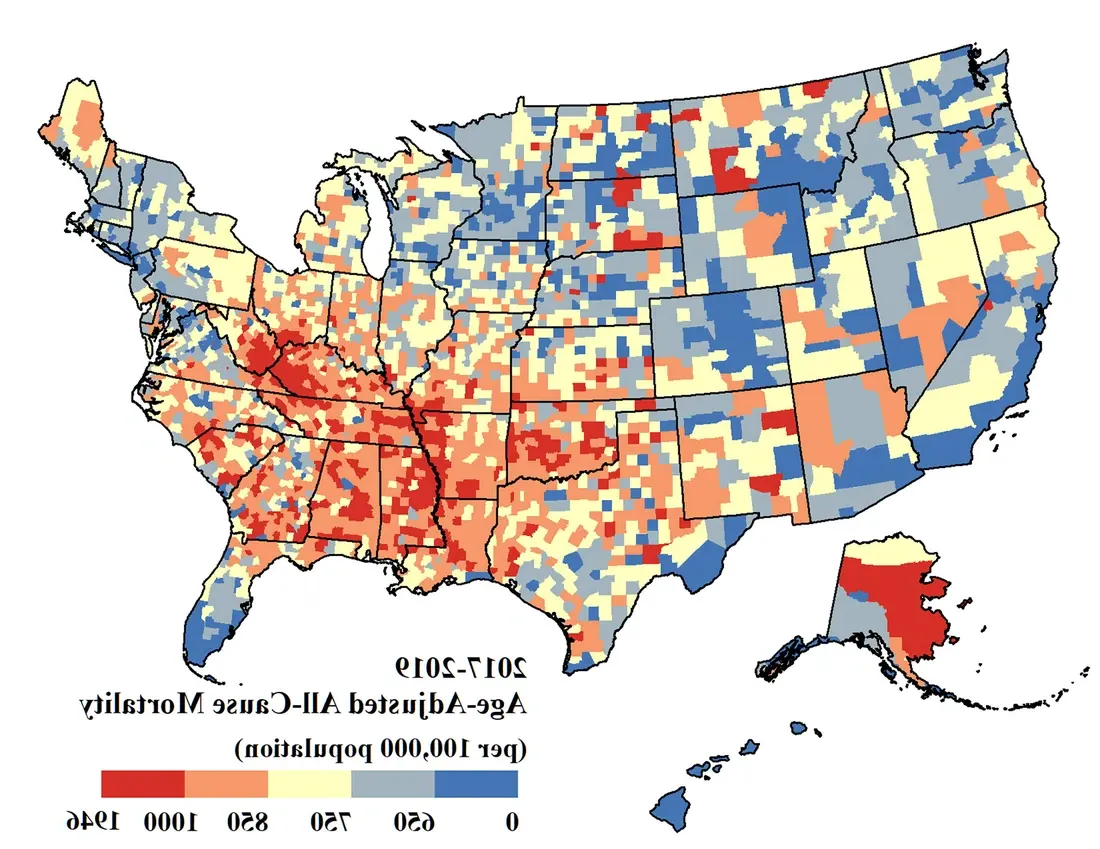 Yue Sun's research insights map on mortality rates.